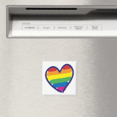 Valentine Gay Pride Rainbow Heart Magnet (In Situ (Geschirrspüler))