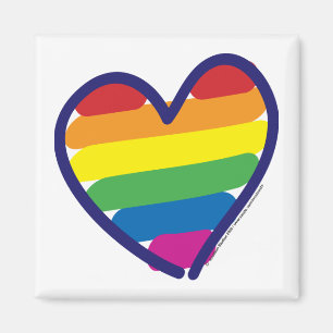 Valentine Gay Pride Rainbow Heart Magnet
