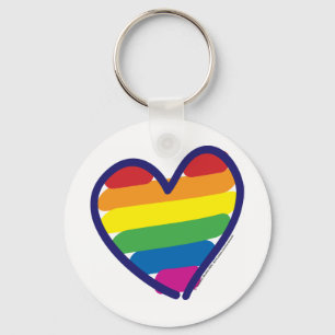 Valentine Gay Pride Rainbow Heart Schlüsselanhänger