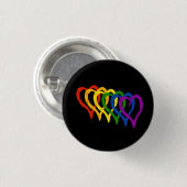 Valentine Gay Pride Rainbow Lagen Herz Button (Vorne & Hinten)