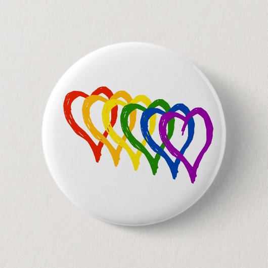 Valentine Gay Pride Rainbow Lagen Herz Button (Vorderseite)