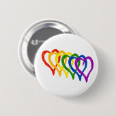 Valentine Gay Pride Rainbow Lagen Herz Button (Vorne & Hinten)