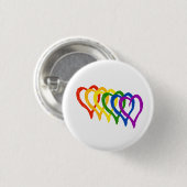 Valentine Gay Pride Rainbow Lagen Herz Button (Vorne & Hinten)