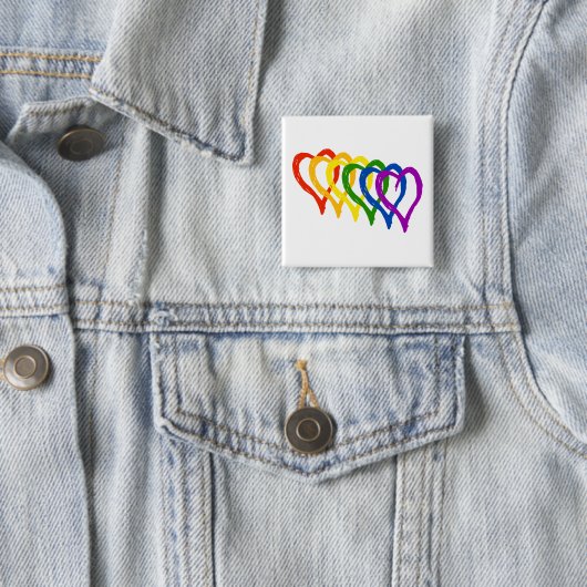 Valentine Gay Pride Rainbow Lagen Herz Button (Beispiel)