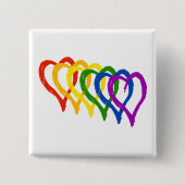 Valentine Gay Pride Rainbow Lagen Herz Button (Vorderseite)