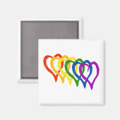 Valentine Gay Pride Rainbow Lagen Herz Magnet (Vorderseite/Rückseite)