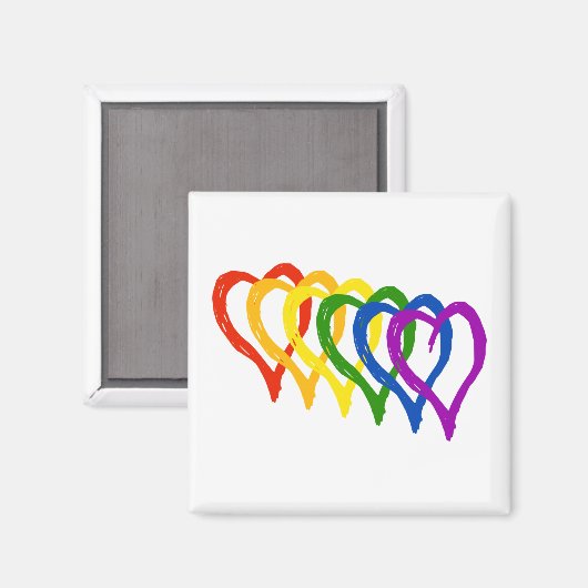 Valentine Gay Pride Rainbow Lagen Herz Magnet (Vorderseite/Rückseite)