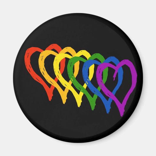 Valentine Gay Pride Rainbow Lagen Herz Magnet (Vorne)
