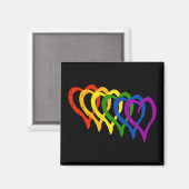 Valentine Gay Pride Rainbow Lagen Herz Magnet (Vorderseite/Rückseite)
