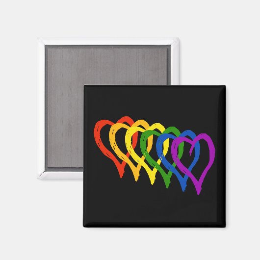 Valentine Gay Pride Rainbow Lagen Herz Magnet (Vorderseite/Rückseite)