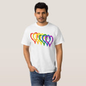 Valentine Gay Pride Rainbow Lagen Herz T-Shirt (Vorne ganz)