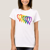 Valentine Gay Pride Rainbow Lagen Herz T-Shirt (Vorderseite)