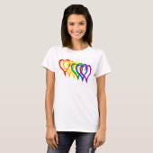 Valentine Gay Pride Rainbow Lagen Herz T-Shirt (Vorne ganz)