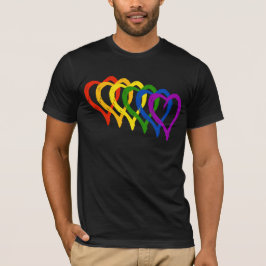 Valentine Gay Pride Rainbow-Layered-Hearts T-Shirt