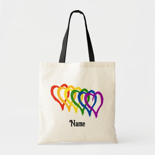 Valentine Gay Pride Regenbogenfarben - individuell Tragetasche (Vorne)