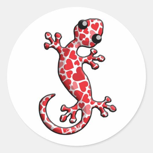 Valentine Gecko Lizards Runder Aufkleber (Vorderseite)