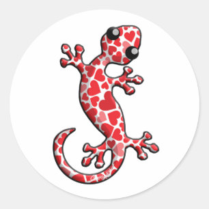 Valentine Gecko Lizards Runder Aufkleber