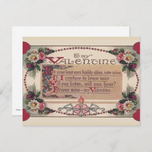 Valentine Geem Feiertagspostkarte (Vorne/Hinten)