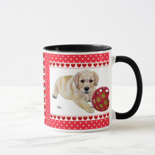 Valentine-gelbe Labrador-Welpen-Tassen Tasse