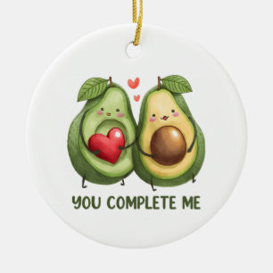 Valentine Geschenk Avocado Sie abgeschlossen Keramik Ornament