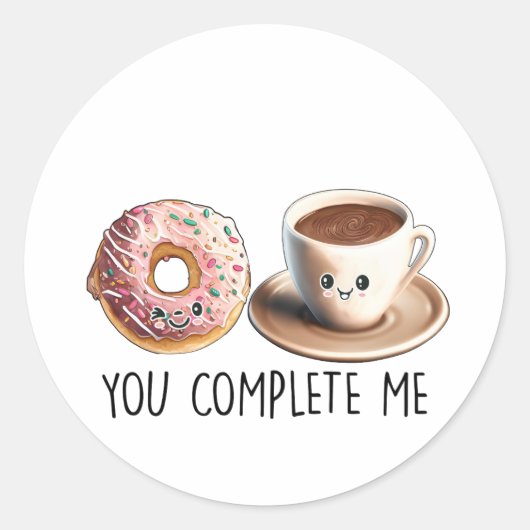 Valentine-Geschenk-Kaffee, den Sie abschließen Runder Aufkleber (Vorderseite)