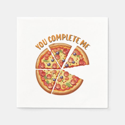 Valentine-Geschenkpizza, die Sie abschließen Serviette (Vorderseite)