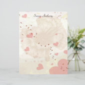 Valentine gestörte blütenrosa Herzen stationär (Stehend Vorderseite)