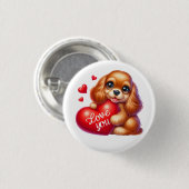 Valentine Gift - Cocker Spaniel Schätze Button (Vorne & Hinten)