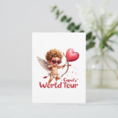 Valentine Gift | Cupid's World Tour Postkarte (Stehend Vorderseite)