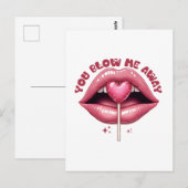 Valentine Gift | Du hast mich weggeblasen Postkarte (Vorne/Hinten)