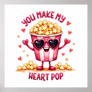 Valentine Gift Du machst meinen Herz-Pop Poster