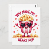 Valentine Gift | Du machst meinen Herz-Pop Postkarte (Vorne/Hinten)