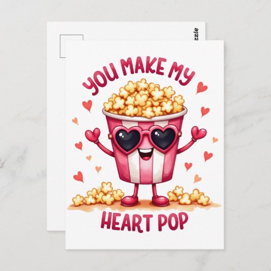 Valentine Gift | Du machst meinen Herz-Pop Postkarte (Vorne/Hinten)