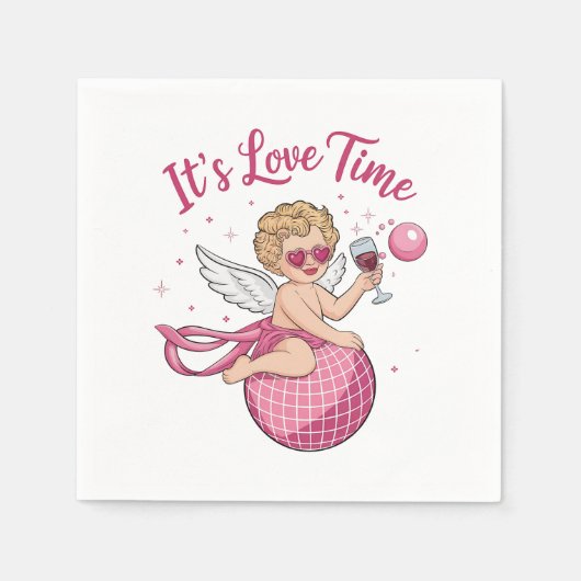 Valentine Gift | Es ist Liebe Zeit Serviette (Vorderseite)
