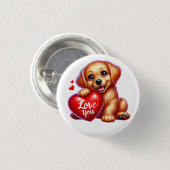 Valentine Gift - Goldenes Retriever Glühen Button (Vorne & Hinten)