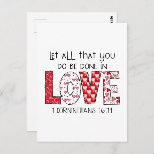 Valentine Gift | Gott sagt, du bist die Liebe des  Postkarte (Vorne/Hinten)