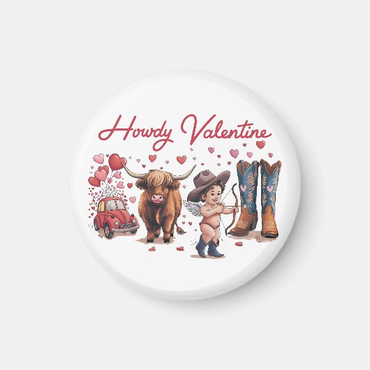 Valentine Gift | Howdy Valentine Magnet (Vorne)