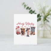 Valentine Gift | Howdy Valentine Postkarte (Stehend Vorderseite)