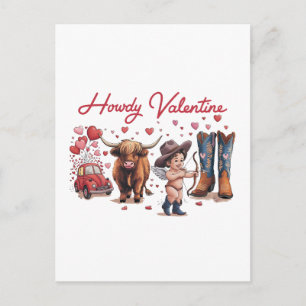 Valentine Gift   Howdy Valentine Postkarte