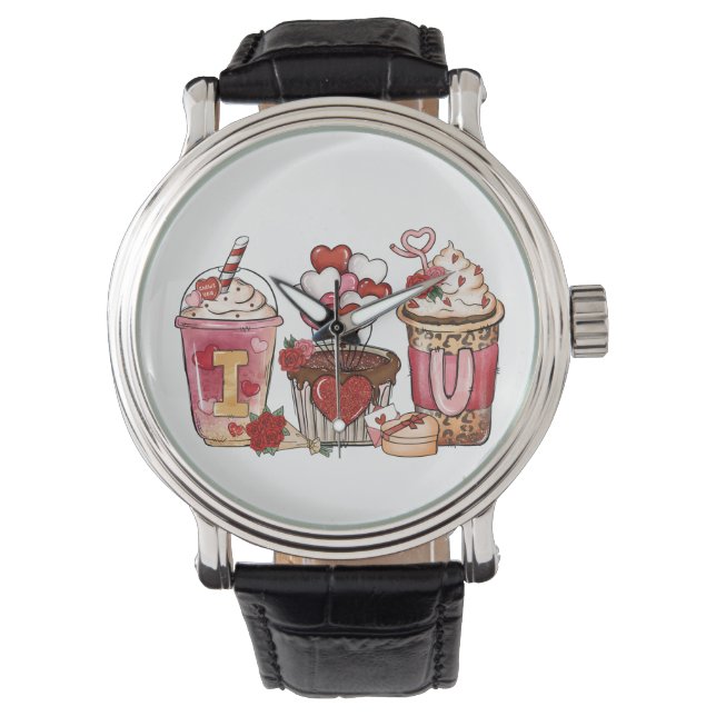 Valentine Gift | Ich Liebe Sie Armbanduhr (Vorderseite)