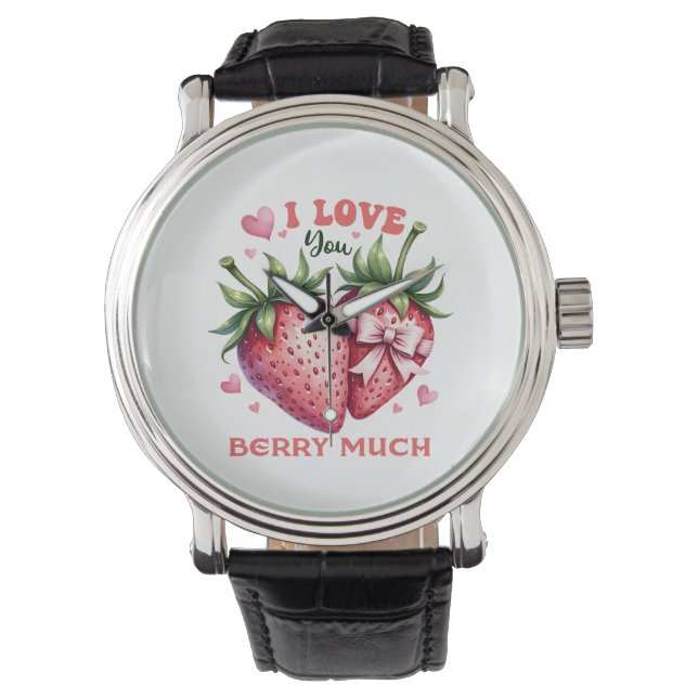Valentine Gift | Ich Liebe Sie Berry viel Armbanduhr (Vorderseite)