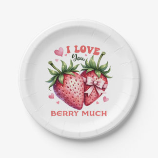 Valentine Gift | Ich Liebe Sie Berry viel Pappteller