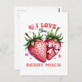 Valentine Gift | Ich Liebe Sie Berry viel Postkarte (Vorne/Hinten)