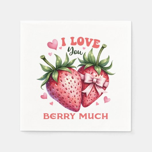 Valentine Gift | Ich Liebe Sie Berry viel Serviette (Vorderseite)