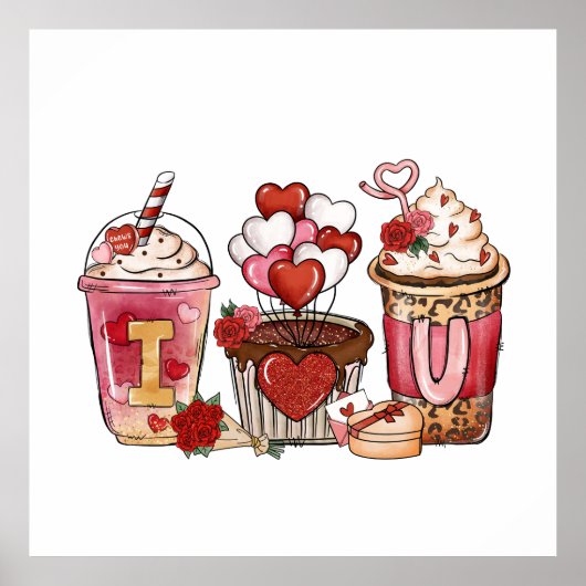 Valentine Gift | Ich Liebe Sie Poster (Vorne)