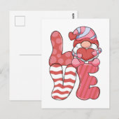 Valentine Gift | LIEBE Gnome Postkarte (Vorne/Hinten)