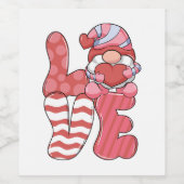 Valentine Gift | LIEBE Gnome Weinetikett (Einzelnes Label)