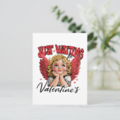 Valentine Gift | Nur Gewartet für Valentine Postkarte (Stehend Vorderseite)