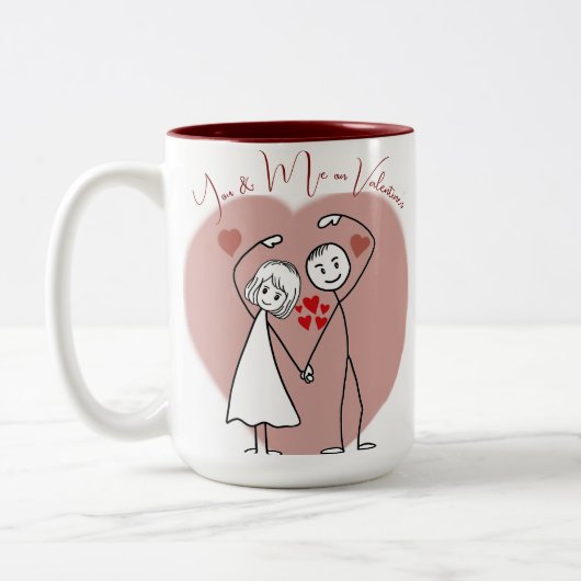 Valentine Gift Zweifarbige Tasse (Links)