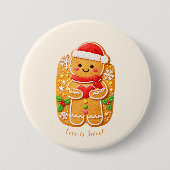 Valentine Gingerbread man Button (Vorderseite)